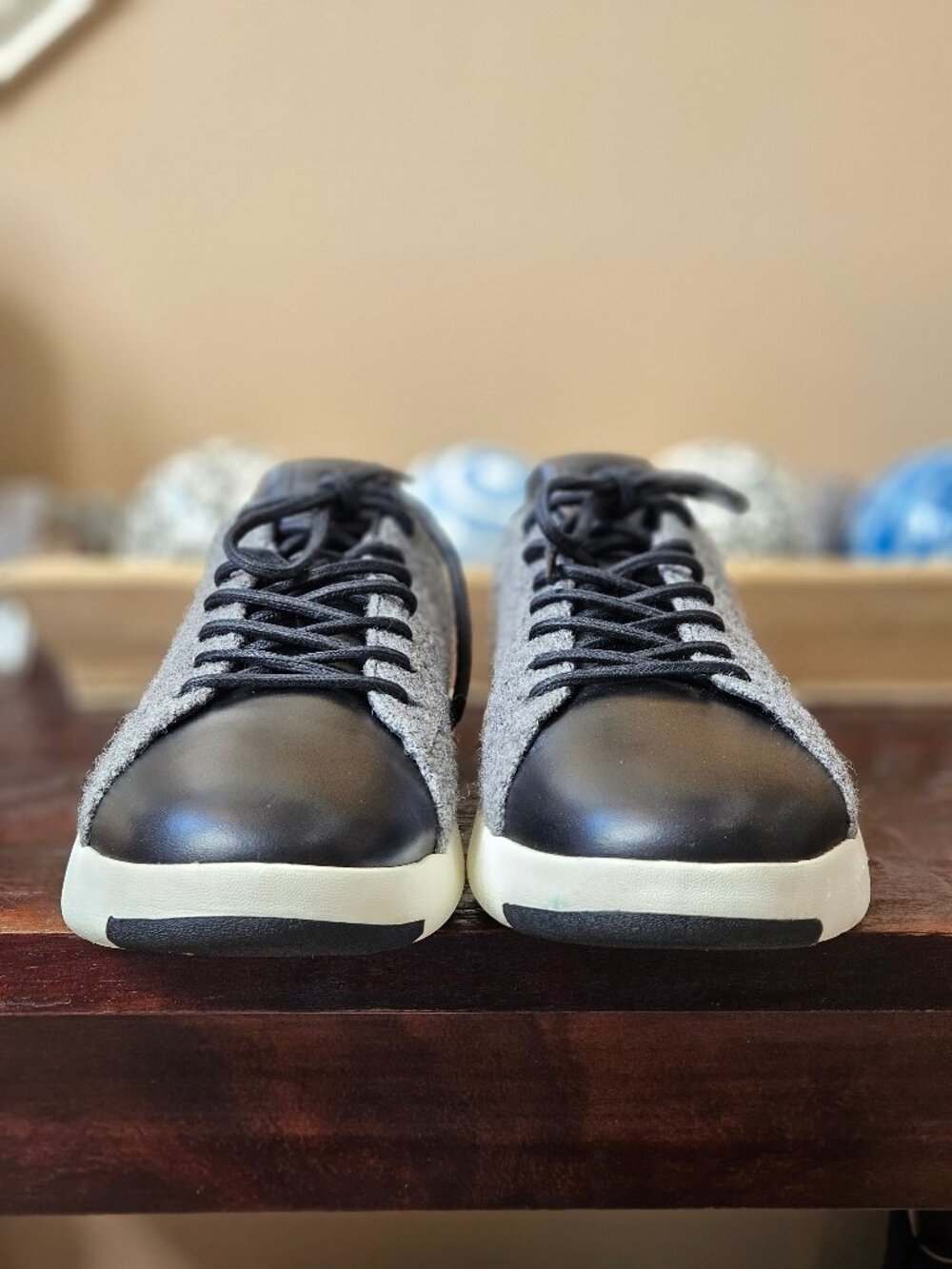 Cole Haan Men's GrandPro Wool & Leather Sneakers, Gray/Black, Sz 13 - Picture 4 of 15